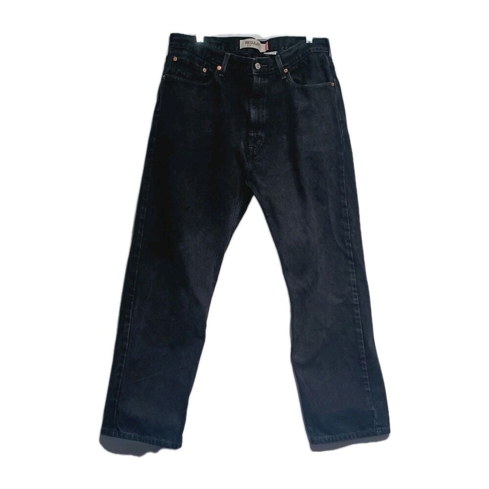 Levis  men's black  regular  fit 100% cotton 505 Jeans 38x30
